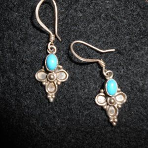 STERLING SILVER AND TURQUOISE EARRINGS